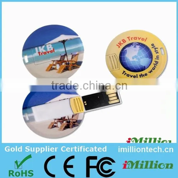 Bargaining Round Slim Card Jump Drive with printing