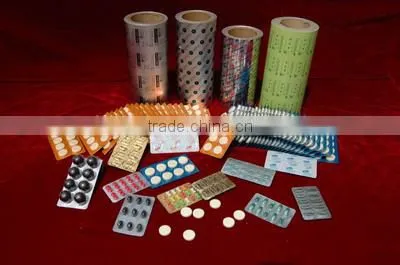 Qulaity pharmacy aluminum blister foil heat sealing with pvc/pvdc