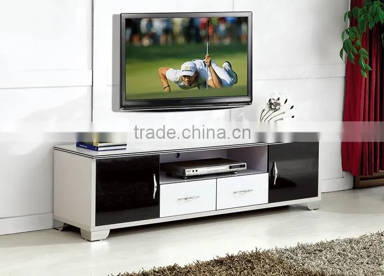 modern wooden high gloss shoe cabinet with door design in black and white color