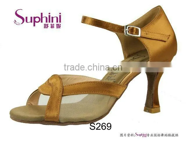 Suphini Satin Mesh Fitting Latin Ballroom Salsa Dance Shoes