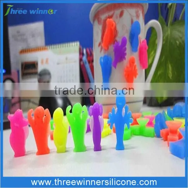 Suction cup wine glass marker silicone Promotional wine markers