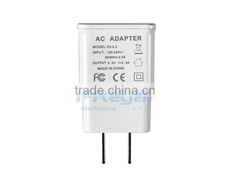 High efficiency portable EU plug pin usb wall charger made in China