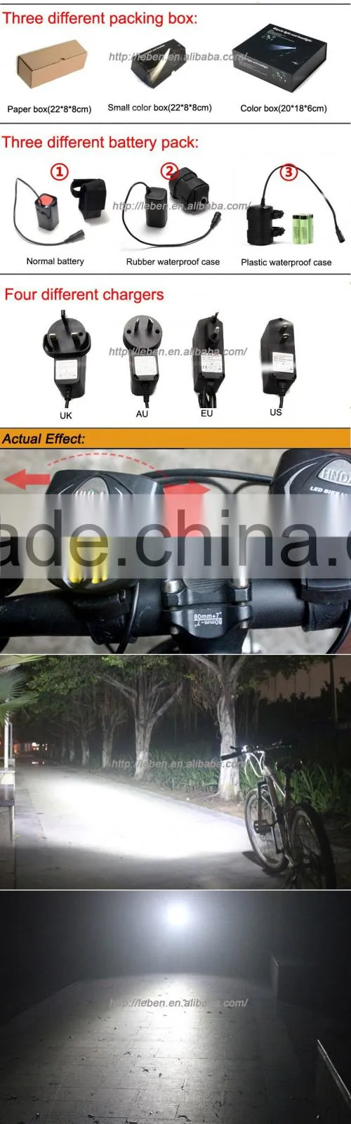 New Design 3 x Cree XM-L T6 3800LM Rechargeable Bicycle Bike Lamps Wide-range Led Mountain Bike Light