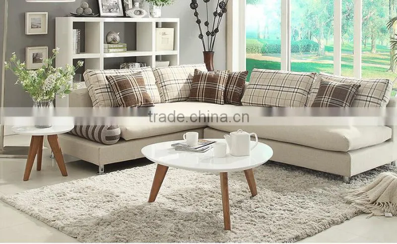 Small semi circle wood side table with metal legs