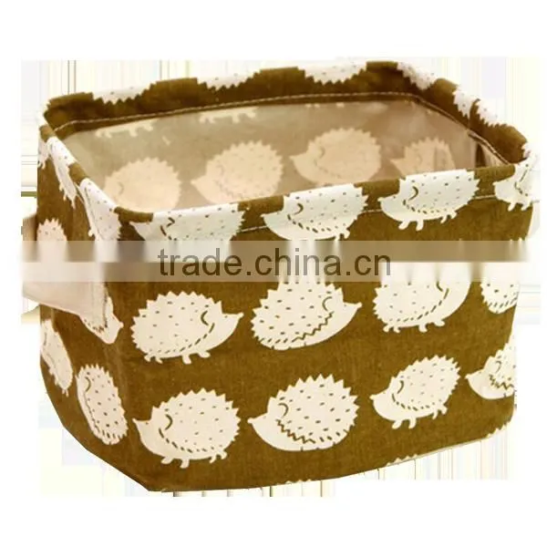 Small Canvas Desktop Cosmetic Organizer , Makeup Kit Storage Organier On Desk
