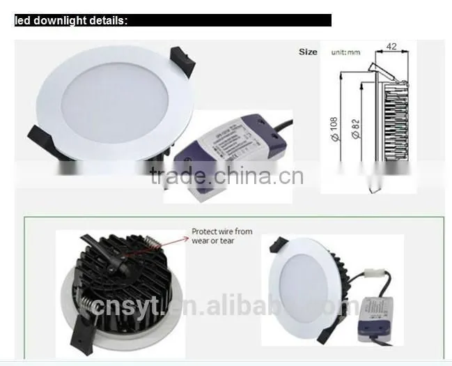 12w dimmable led downlight with SAA approved 90mm cut out
