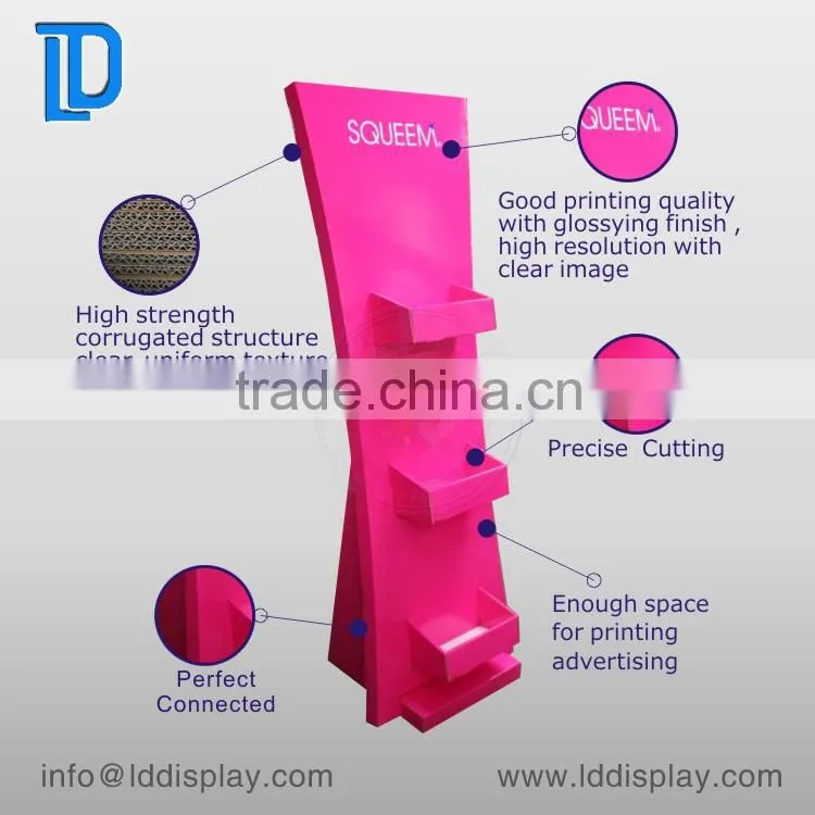 Pop up Cardboard Display stand with pockets