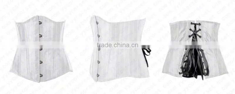 Hot sale heavy brocade fabric full steel boned tight lacing back support corset