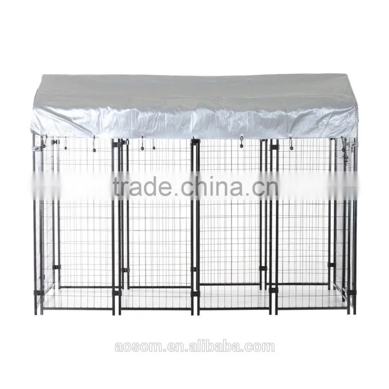 Pawhut 50" x 46" x 58"- 72" Steel Frame Outdoor Covered Dog Box Kennel