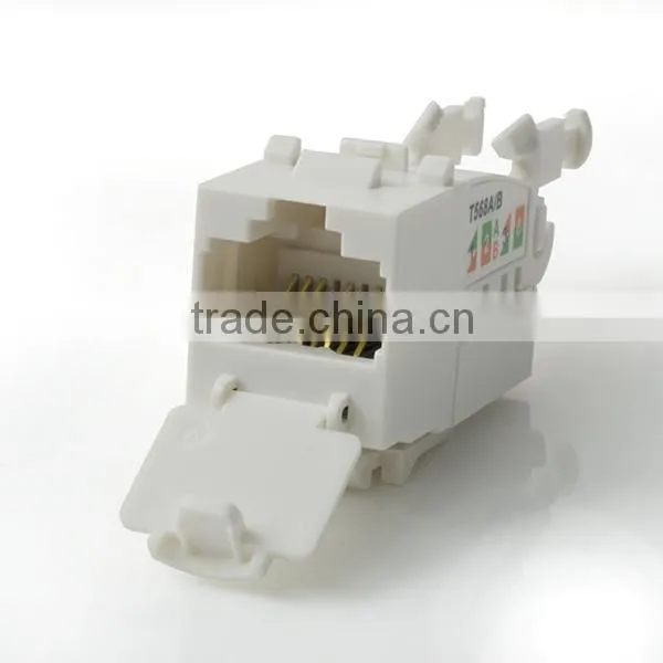 Network Solution Category 6A 90Degree UTP RJ45 Modular Keystone Jack With Dust Door