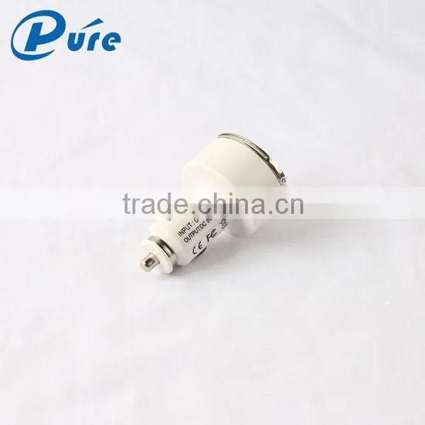 CE RoHS FCC popular 5V 2.1A output ABS/PC dual usb car charger with indication light