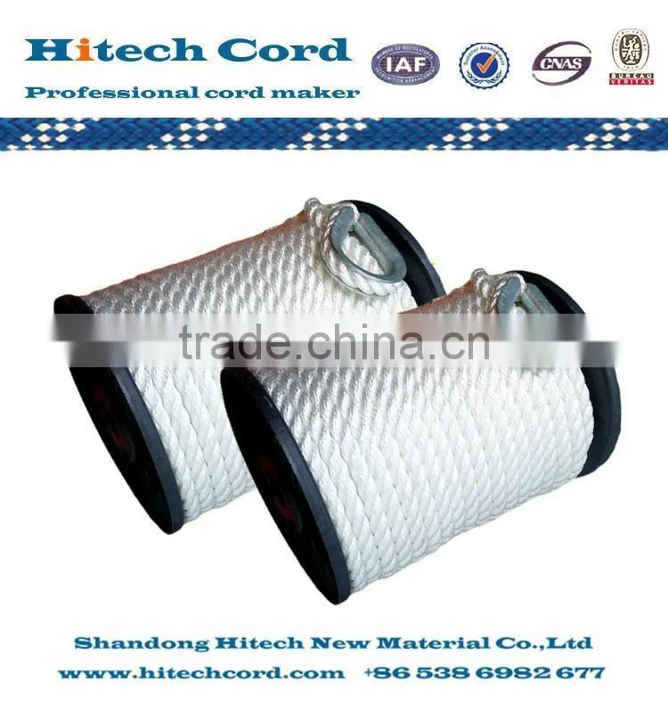 white color 5mm 3 strand or 4 strand Twisted Nylon Rope From Manufacture
