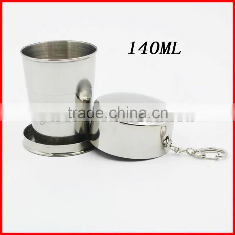 Wholesale stainless steel folding cup folding telescopic cup outdoor folding cup 304 folding cup camping climbing on foot