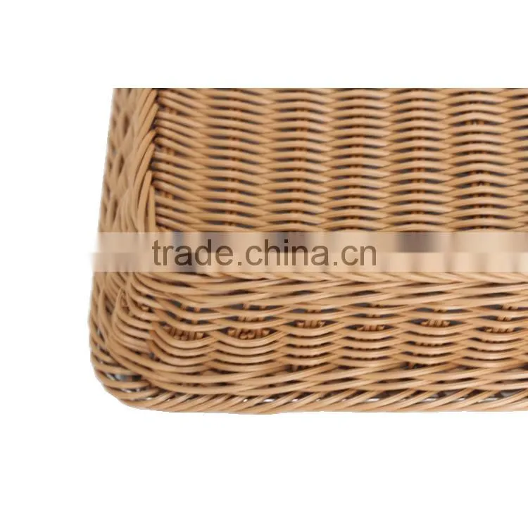 S&D wholesale brown plastic rattan wedding fruit basket decoration