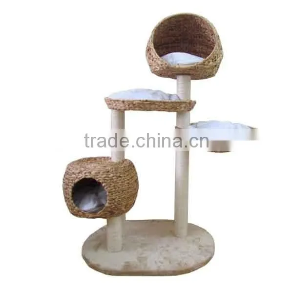 Wholesale dog supply multi designs natrual straw woven bed for dog