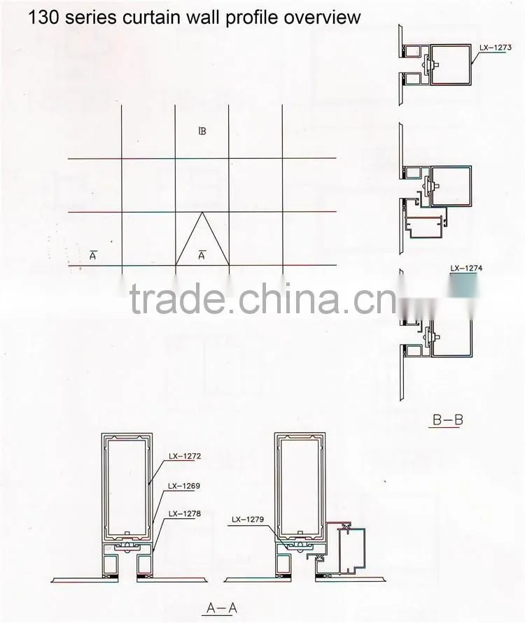 curtain wall aluminum profiles