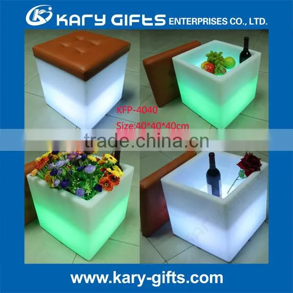 SQUARE LIGHT BOX GLOWING CUBE SEAT LED WINE BOX SHELF
