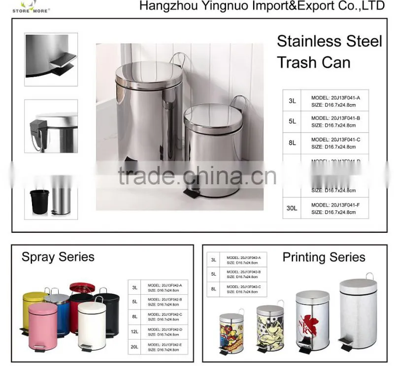 Mini Round Step Stainless Steel Trash Can