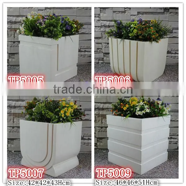 Fiberglass Modern Black Smoothly Rectangular Planter Boxes