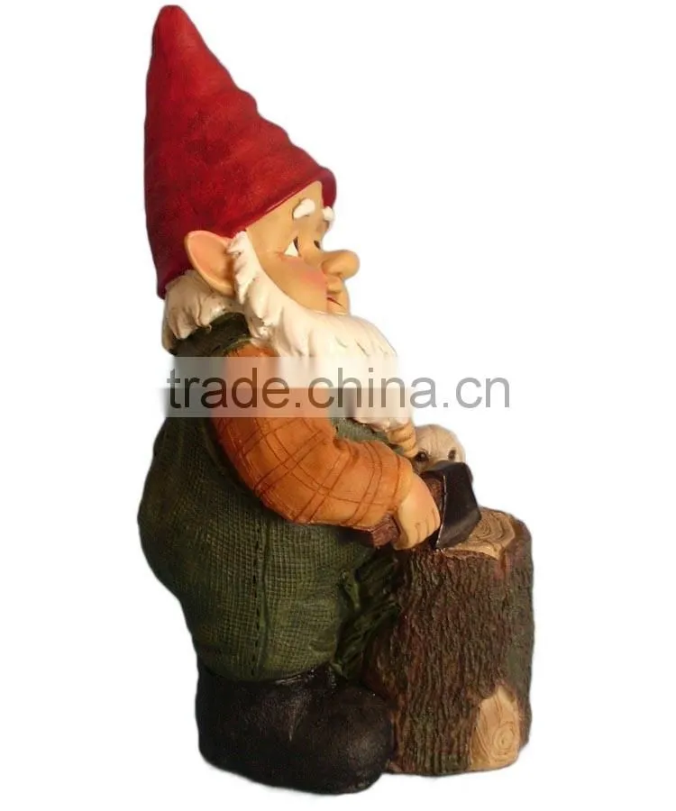 Popular cute fiberglass resin dwarf statues with cute dog