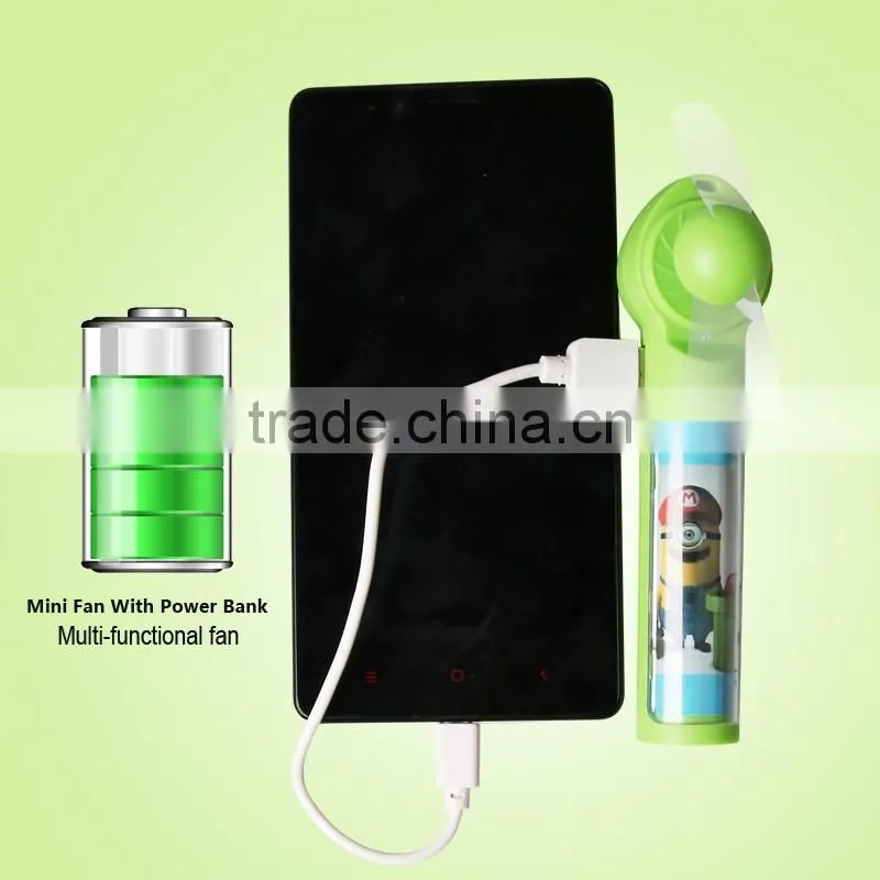 Summer hot mini fan, mini fan with power bank, rechargeble and convenient