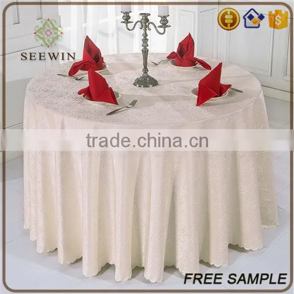 2017 fancy style elegant royal wedding decorative white round tablecloths