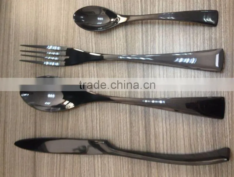 Black gold plated stainless steel cutlery set/flatware set