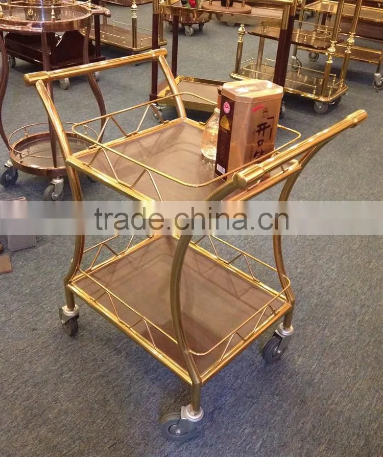 Stainless steel mobile food cart coffee cart hand cart for sale C-37