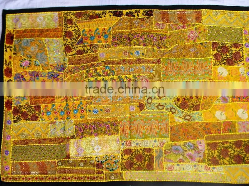 Old Fabric handworked handcrafted Wall Decor - Handworked Cotton Fabric Patchwork Wall Hanging Tapestry