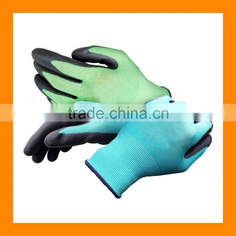 Stretchable PU Palm Coated Weeding Gloves For Picking Out Weeds From The Garden