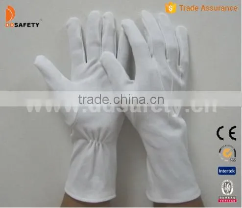 DDSAFETY 2017 100% Bleach Cotton Interlock Working Gloves With 3 Seams On Back