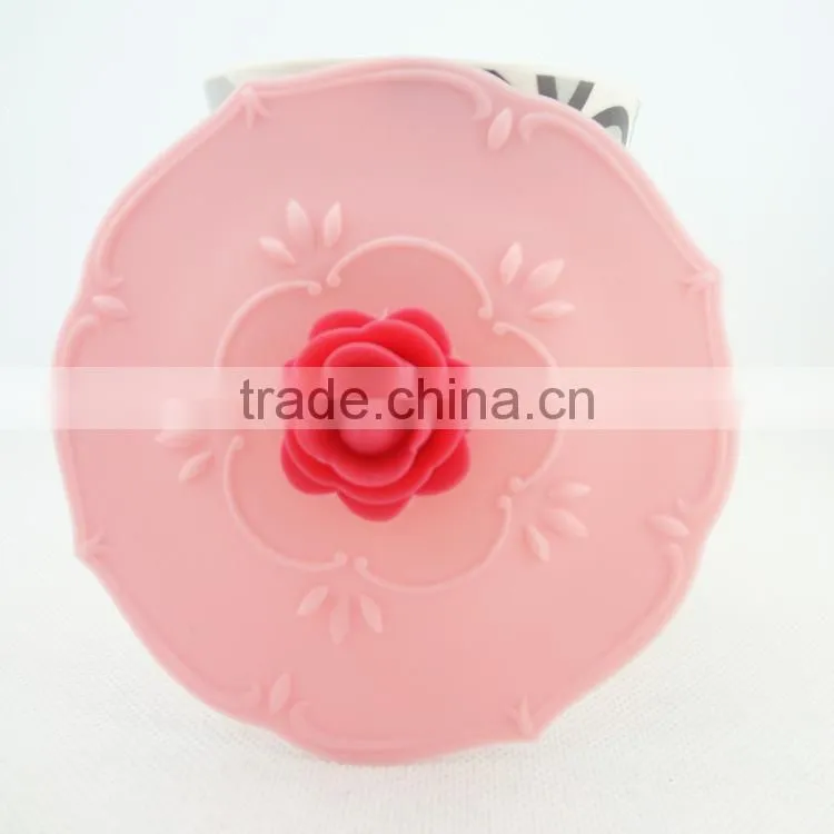Cute Rose Silicone Watertight Cup/Mug Lid Cover