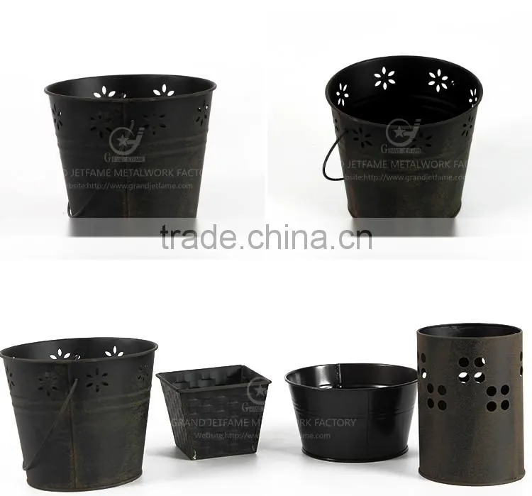 iron and zinc homeware flower pots for outside decorative garden pots