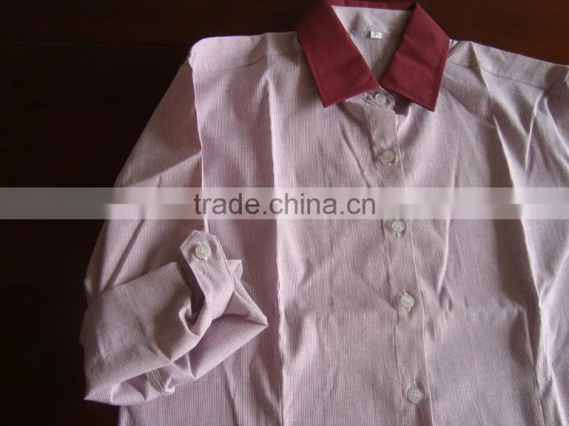 Lady's spandex shirt,slim fit,stripe design,Three-quarter length sleeves