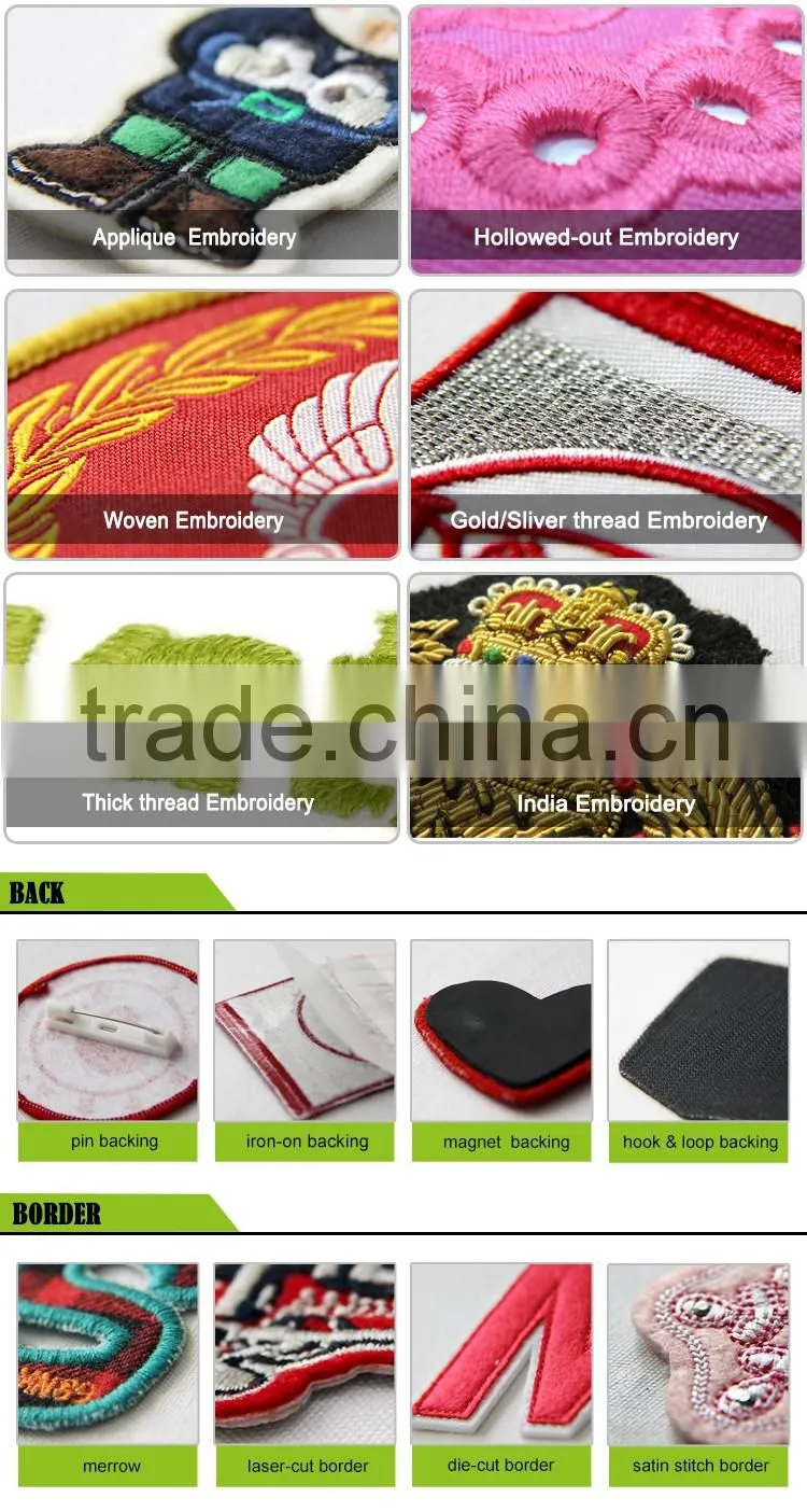 China professional supply Custom Embroidery brand patch for clothing