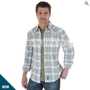 NEW ARRIVAL Long sleeve Hot Collar Plaid Shirt