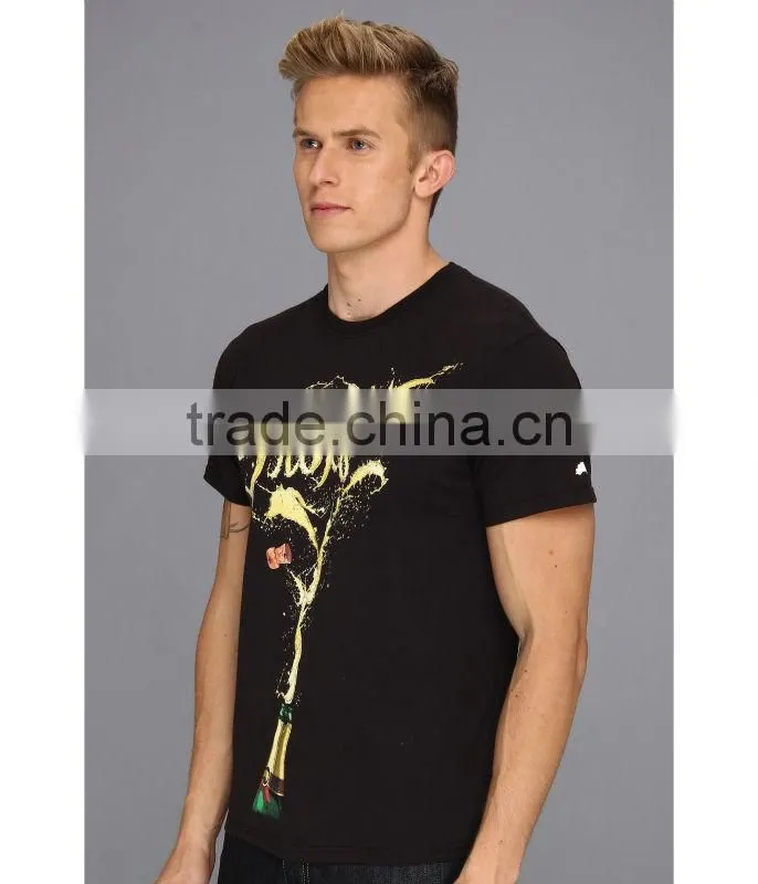 2015 latest model t shirt printed beer splatter graphic
