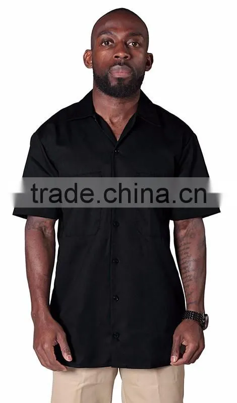 Occupational Workwear Polyester Cotton Men's Long Sleeve working uniforms Shirt for food industry