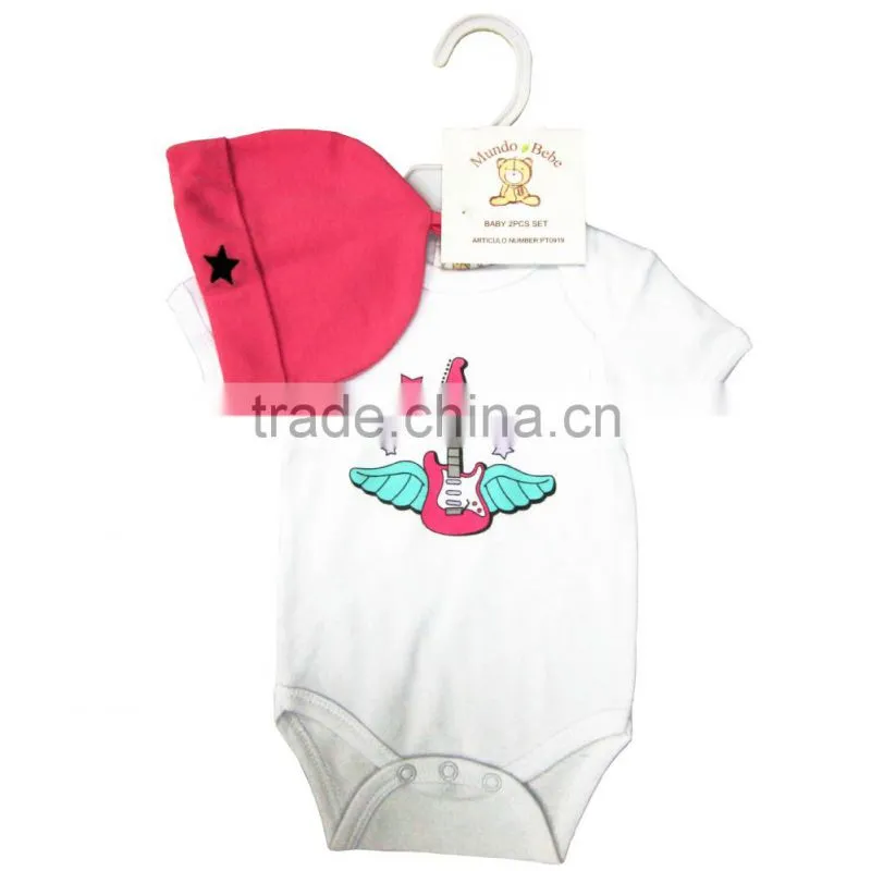 baby girl clothes 2pcs hanger set baby bodysuit baby cap