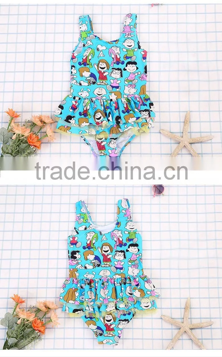 Children's swimwear, Siamese skirt type printing swimsuit