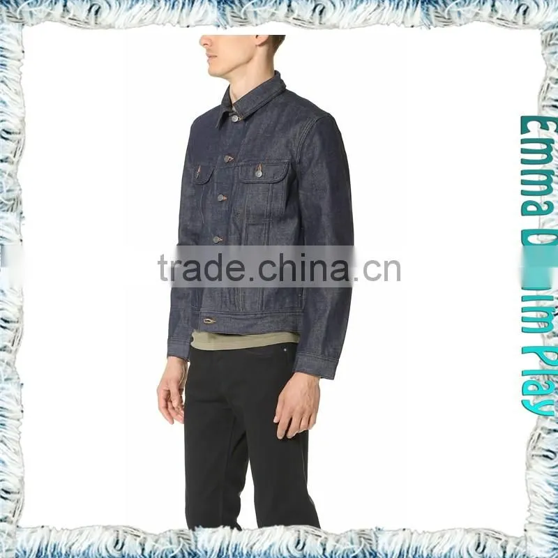 Spring Fall Casual Wear Slim Fit Mens Black Short Denim Jacket Wholesale