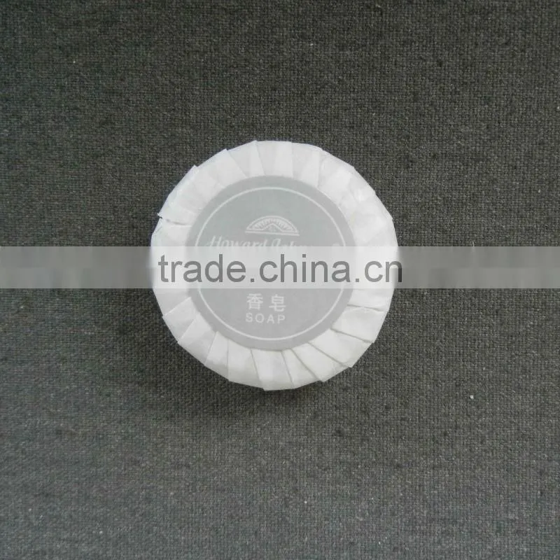 Round pleat wrapped hotel soap