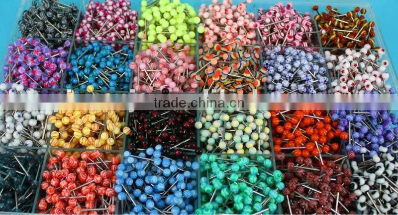 Hot Print Uv Acrylic Barbell Tongue Ring Piercing Body Jewelry Manufacturer