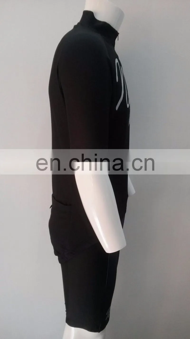 Black cycling wear custom cycling jerseys design plain cycling jersey no logo