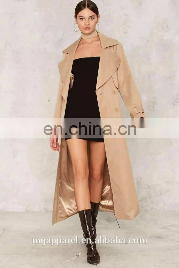 China custom women long maxi trench coat wholesale