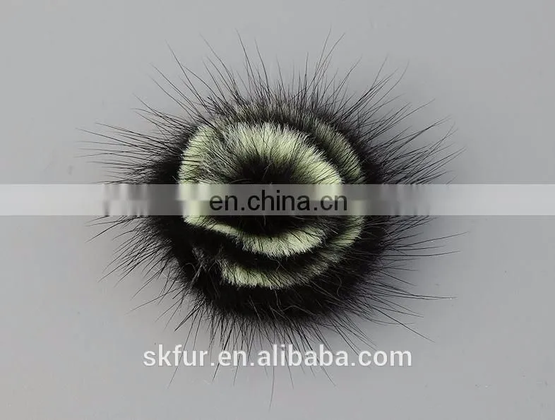 Fluffy and cute factory price mink or fox fur flowers