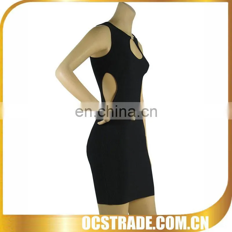 2014 new black cut out short hot selling cocktail dress
