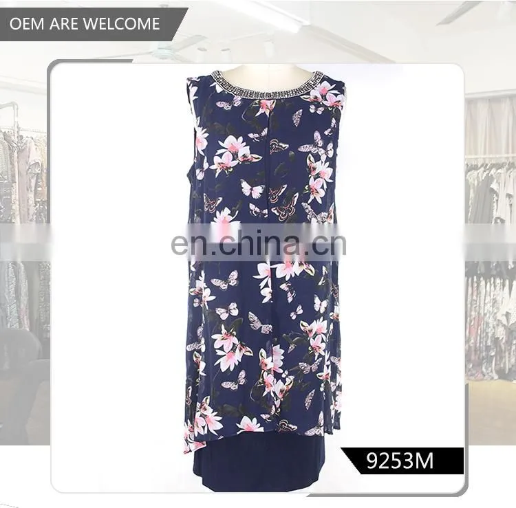 2017 New Woman clothing European style Sleeveless embroidered neck blouse For middle age woman