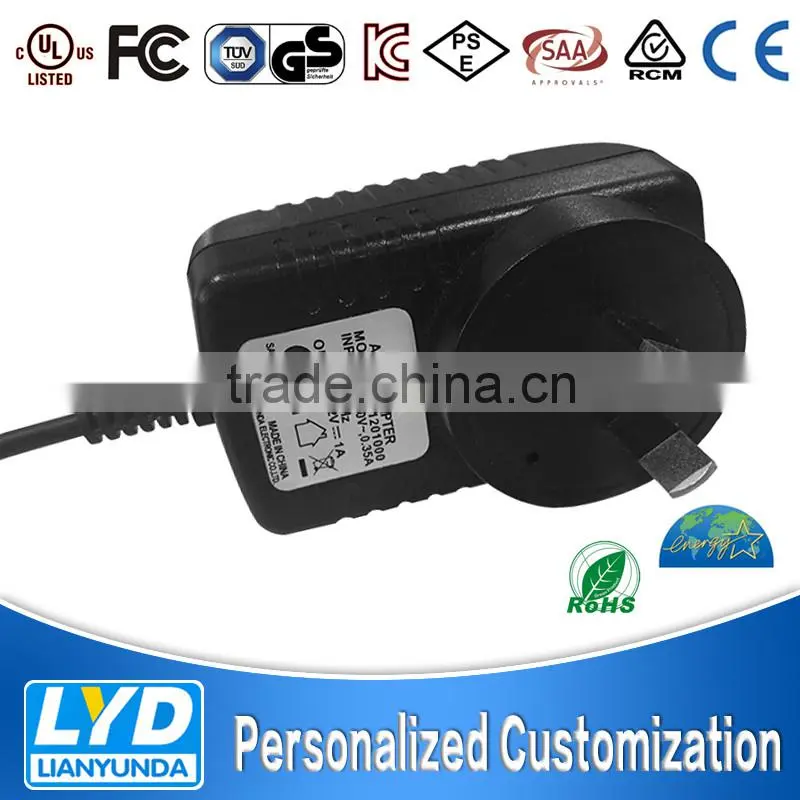 Safety standard power adapter 12V 1A for Digital communication