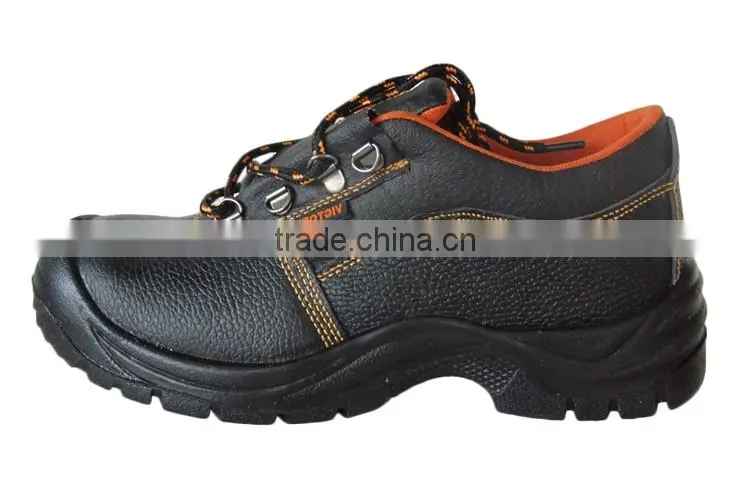 Cheap price PU Injection Split Embossed Leather Safety Shoes SS027